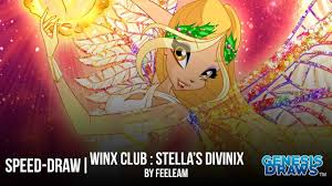 Winx club | bloom new transformation (season 9?) Speed Draw Winx Club Stella S Divinix Transformation Youtube