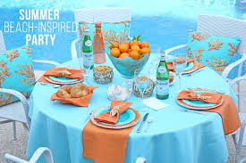 The hostess will be the society queen for a really long time. Summer Beach Inspired Dinner Party Pizzazzerie