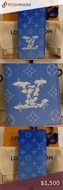 Rare Louis Vuitton Cloud Heaven Brazza Wallet Louis Vuitton Vuitton Blue Canvas