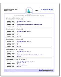 Mean Median Mode And Range Worksheets The Worksheets On This Page Start With Simple List Of Inte Math Worksheets Mean Median And Mode Mathematics Worksheets