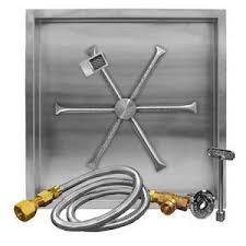 Firegear 26 Inch Square Burning Spur Natural Gas Fire Pit Burner Kit Thermocouple Manual Safety Ignition Bbqguys Natural Gas Fire Pit Gas Firepit Fire Pit Burner Kit