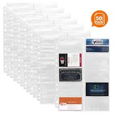 These carriers allow for additional text and graphics that help explain how to card wallet book. Business Card Sleeves For 3 Ring Binder Pack Of 50 Business Card Sleeve Holds 10 Per Side And 20 Per Page Compatible With 3 Ring Business Card Binder Organizer Systems And Albums Wantitall