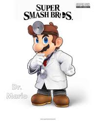 Dr Mario Super Smash Bros Ultimate Nintendo Coloring Page Super Smash Brothers Smash Brothers Smash Bros