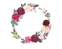Watercolor Floral Clipart Burgundy And Blush Flower Frames Etsy Flower Frame Floral Watercolor Floral Poster