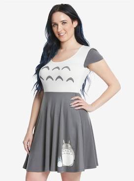Classic My Neighbor Totoro cosplay dress silhouette, AI generated