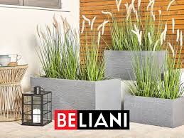 Blumentopf 3er Set Grau Myra Pflanzenkubel Outdoor Dekorationen Terrasse Bepflanzen