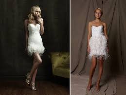 Short Wedding Reception Dresses With Feather Details Second Wedding Dresses Feather Wedding Dress Short Short Wedding Dress