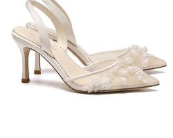 Image of Kitten Heels low heel wedding shoes