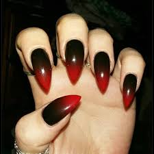 Black And Red Ombre Nails Pin By Morgan On Nails Stiletto Nails Designs Black Ombre Nails Pointed Nails