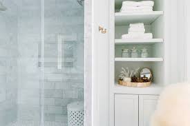 Bathroom Shelves Transitional Bathroom Natalie Clayman Interior Design Shower Floor Bathroom Interior Design Trendy Bathroom