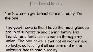 The cancer lucky color silver in a nutshell: Julia Louis Dreyfus Announces On Twitter That She Has Breast Cancer