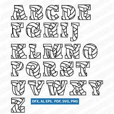 Download Volleyball Volley Team Letters Fonts Alphabet Lettering Birthday Party Svg Vector Silhouette Cameo C Lettering Volley Volleyball