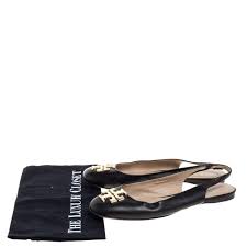 Tory Burch Black Leather Classic T Slingback Flats Size 37 5 Tory Burch Tlc