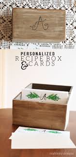 Personalized Recipe Box Recipe Cards Personalized Recipe Box Diy Recipe Cards Diy Bridal Shower Gifts