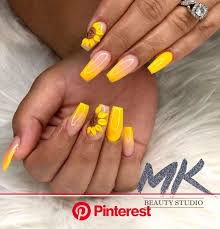 Κατερίνα ιατρού nail art manicure pedicure artificial nails instagram: Long Coffin Shaped Yellow Ombre Sunflower Nails In 2020 Acrylic Nails Yellow Sunflower Nails Yellow Nails Design Clara Beauty My