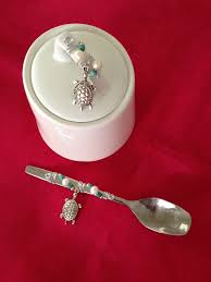 Azucarera Y Cuchara Decorada Con Perlas Y Turquesas Beaded Flatware Mini Craft Serving Spoons
