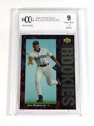 Alex rodriguez, 2003 topps record breakers. Amazon Com 1994 Upper Deck Alex Rodriguez Rookie 24 Mariners Bccg 9 Baseball Graded Card Everything Else