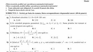 Subiecte 2019, subiecte bac 2019, subiecte bacalaureat, subiecte model, subiecte model bac 2019. Modele De Subiecte GrilÄƒ Pentru Simulare Bac 2019 La MatematicÄƒ Si Istorie Foto