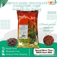 Milk compound chocolate (beryl's) 250g. Beryls Chocolate Compound Coins Chips 500g 1kg Baking Chocolate Dark Milk Chip Cookies Kafka Supermart