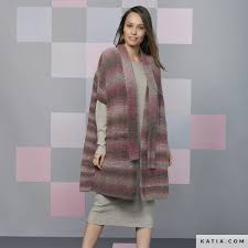 The cast on edge is the side of the panel and the knitting is worked across. Coat Woman Autumn Winter Models Patterns Katia Com
