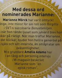 Marianne mörck är aktuell i den nya säsongen av hyllade bonusfamiljen. M Magasin Hurra For Marianne Morck Arets Mappie En Facebook