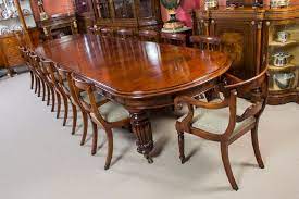 Vintage Victorian Mahogany Dining Table With 14 Chairs Mahogany Dining Table Dining Room Furniture Sets Dining Room Victorian