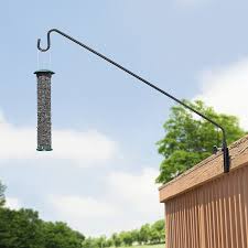Bird Feeder Pole For Deck Amazon Com Graybunny Gb 6832 Heavy Duty Extended Reach Wall Mounted Deck Hook Wall Pole 37 Inch Black Wall Bracket For Bir Lanterns Planters Wind Chimes