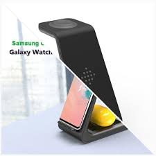3 In 1 Qi Wireless Charger For Samsung S10 Plus 10w Fast Charger Wireless Dock Holder Station For Samsung Watches Wireless Charger Samsung