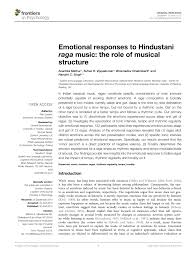 pdf emotional responses to hindustani raga music the role