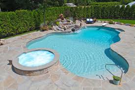 Tropical Backyard Oasis C O This Beautiful Freeform Pool W Spillover Spa Longislandpools Small Backyard Pools Freeform Pools Pool