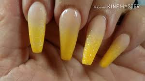 Ya conoces cuáles son los tipos de uñas que existen. Unas Acrilicas Difuminado En Amarillo Colaboracion Youtube