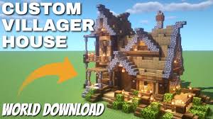 Mc survival house download bedrock : Minecraft Survival Leatherworker House Custom Villager Houses With Schematics World Downloads Youtube