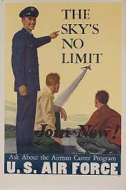 Vintage Air Force Recruiting Posters Vintage Us Air Force Recruiting Poster The Sky S No Limit Usaf Military Poster Air Force Mom Air Force