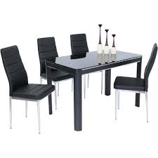 The spacious rectangular dining table and four rake back. Morano Black Dining Table 4 Chairs