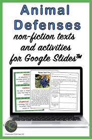 Animal Defenses Non Fiction Texts And Activities For Use With Google Slides In 2020 Nonfiction Texts Fiction Text Nonfiction