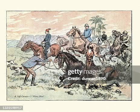 British Army Officers Fox Hunting In Egypt Falling Of Horse 1888 19th Century High-Res Vector Graphic - Getty Images