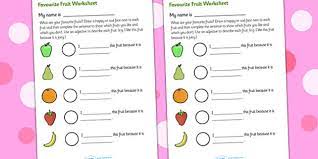 It tastes great and is way heather than an apple. Free Favourite Fruits Description Worksheet