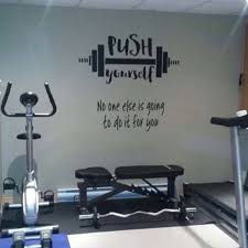 Push Yourself No One Else Is Going To Do It For You Workout Room Wall Vinyl Weight Room Exercise Room Home Gym Wall Art Wall Decal Hh2169 Gym Room At Home