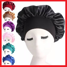 Many naturals swear by this method to encourage hair growth and moisture retention. 15798404 Satin Headscarf Hat Sleeping Bonnet Hair Wrap Silk Cap Fashion Head Scarf Headwear Night Sleep Hat Black