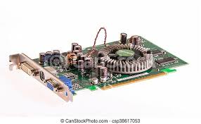 A video card (also called a graphics card, display card, graphics adapter, or display adapter) is an expansion card which generates a feed of output images to a display device. Old Graphic Card For Pc Old Generation Graphic Card On White Background Technology Out Of Date Canstock