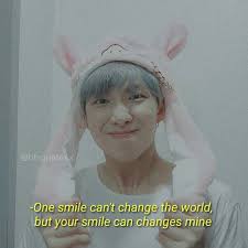 I don't know if he was being shy or smirking at the compliment :joy: Pin Auf Bts