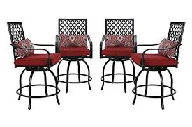 Phi Villa Outdoor Swivel Bar Stools Bar Height Patio Chairs Set Of 4 Bistro Dining Chairs Ga In 2020 Patio Chairs Bar Stools Garden Furniture Sets