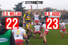 Aviron gruissanais rugby / rugby olympique agathois pour le compte de la 11e journée de #fédérale2poule4 !! Rugby Millau Trebuche A Domicile
