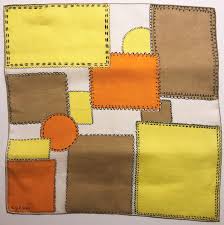 Vintage Unused Designer Hazel Ware Geometric Modernist Design Hankie