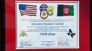 I have an american flag that flew over afghanistan on sept 11, 2003 during operation enduring freedom. Operation Freedom S Sentinel Flag Dedication Little Guys Movers