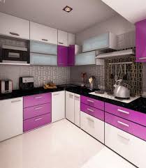 Kitchen Sweet Modular Kitchen Furniture Design Complete With L Shape White And Purple High Gloss Kitchen Cabinet Complete With Unusual Pa Dekor Mutfak Fikirler
