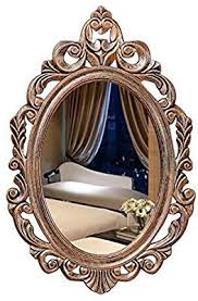 Add a few mirrors in your home to both add light and create the illusion of more space. Amazon Com Bathroom Mirror Vintage Carving Ellipse Wall Mounted Pine Wooden Large Frame Vanity Mirror With Wall Hanging Fixing Hardware Brown 40cmx60cm Home Kitchen