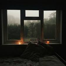 Rain Window Bed Room Candles Raining Inspiration Cozy Bedroom Cozy Place Windows