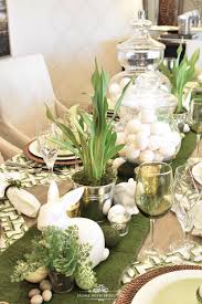Green And White Easter Table Setting Home With Holliday Easter Table Settings Easter Table Decorations Spring Easter Decor