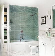 Frosted Sage Green Glass Subway Tile Bathroom Tub Shower Combo Bathroom Tub Shower Bathtub Shower Combo